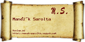 Manák Sarolta névjegykártya